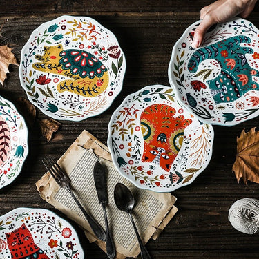 8 Inch Colorful Cat Dinner Plate - Casatrail.com